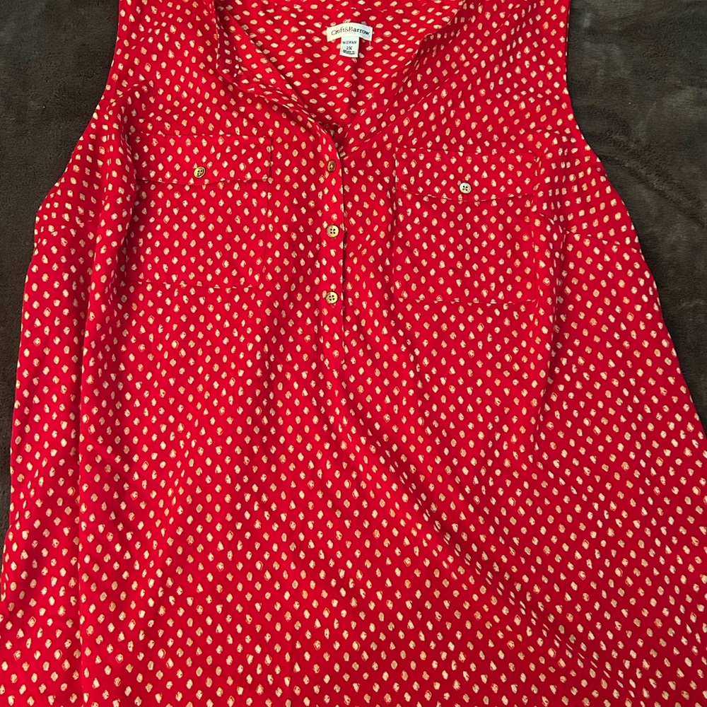 Croft & Barrow Red Sleeveless Blouse